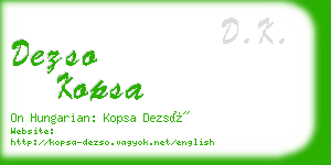 dezso kopsa business card